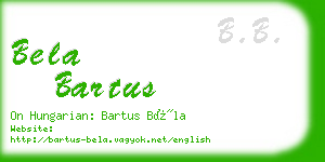bela bartus business card